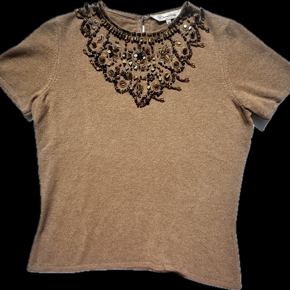 Oscar de la Renta beaded sweater - Picture 1 of 4